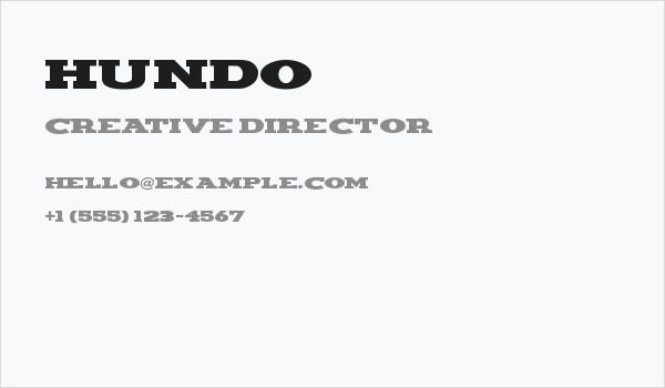 Hundo Business Card