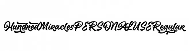 Hundred Miracles PERSONAL USE Regular  font caratteri gratis