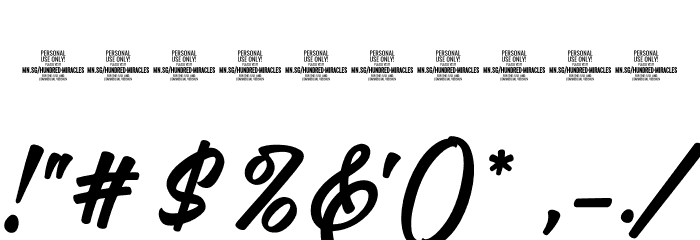 Hundred Miracles PERSONAL USE Regular Font OTHER CHARS