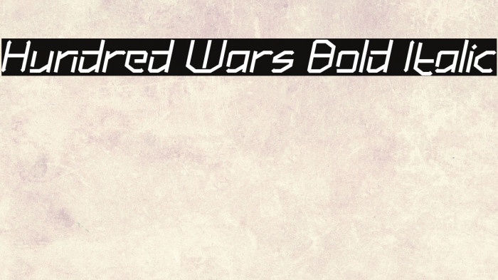 Hundred Wars Bold Italic Example 1