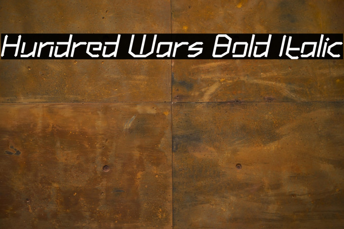 Hundred Wars Bold Italic Example 3