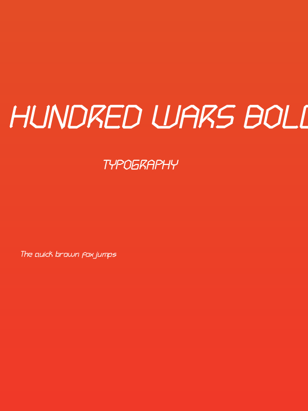 Hundred Wars Bold Italic Poster