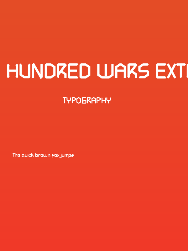 Hundred Wars Extrabold Poster