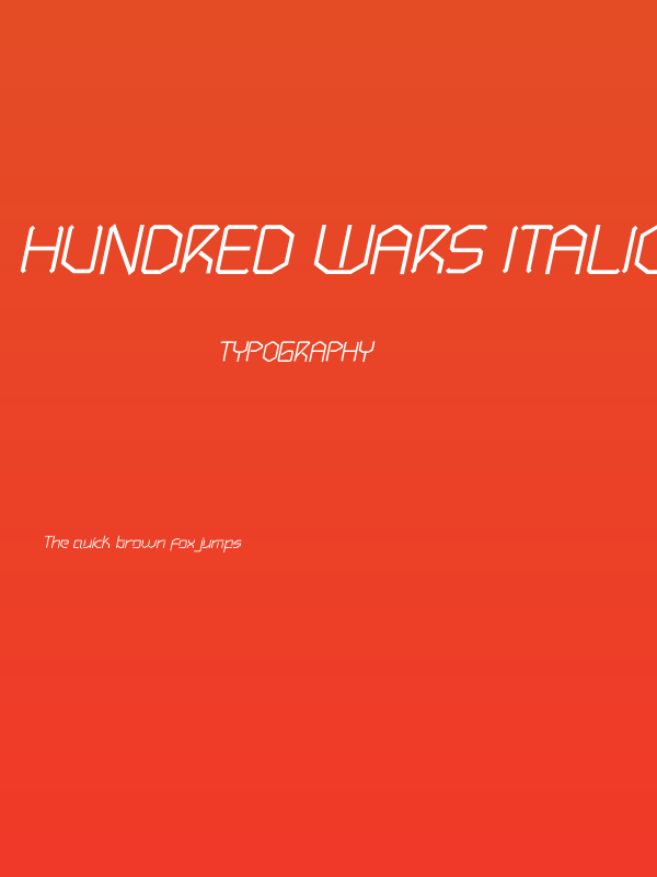 Hundred Wars Italic Poster