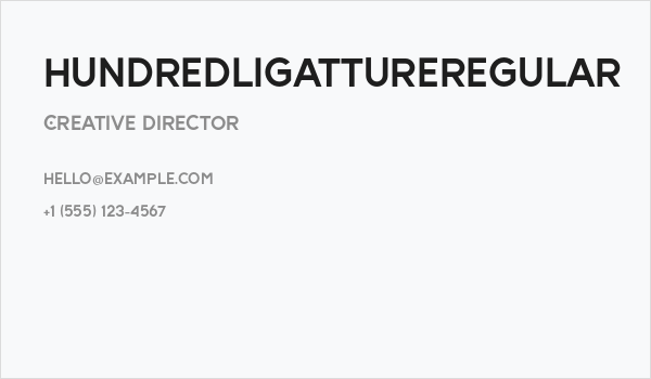 HundredLigattureRegular Business Card