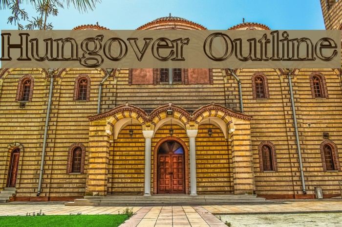 Hungover Outline Font examples