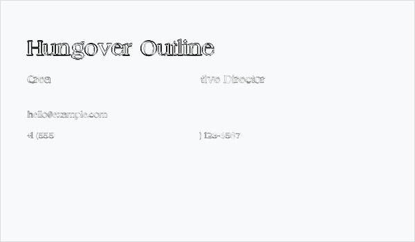 Hungover Outline Business Card