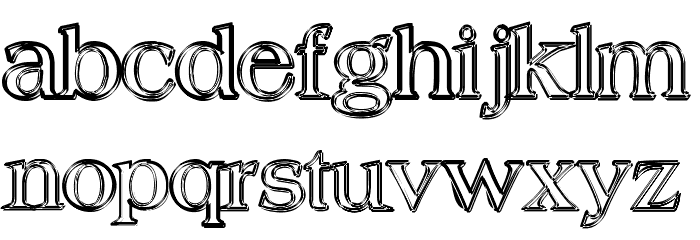 Hungover Outline Font LOWERCASE
