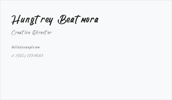Hungtrey Beatmora Business Card