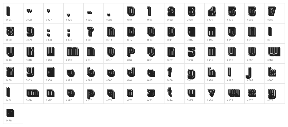 Hunk Filled Regular Character Map