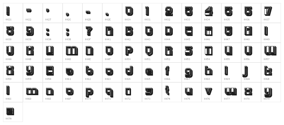 Hunk Negative Regular Character Map