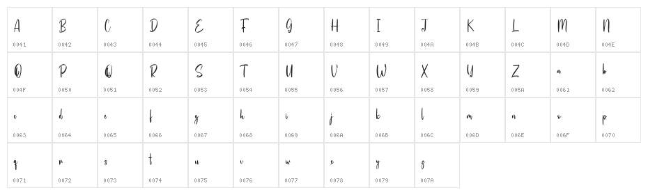 Hunnyflash Free Regular Character Map