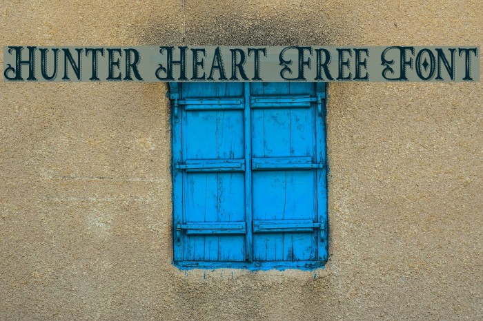 Hunter Heart Free Font Font examples