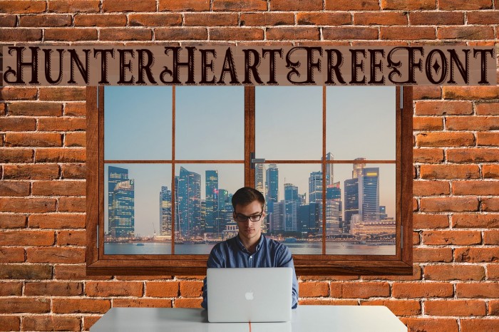 HunterHeartFreeFont Font examples