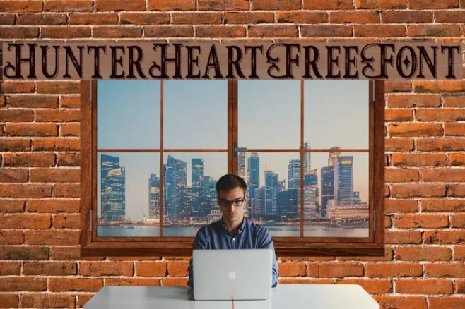 HunterHeartFreeFont Example 2