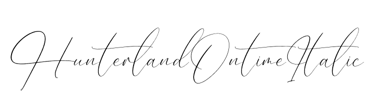 Hunterland Ontime Italic  フリーフォントのダウンロード