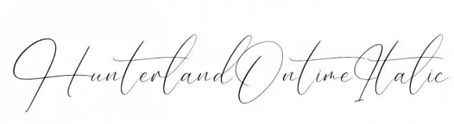 Hunterland Ontime Italic  免费字体下载