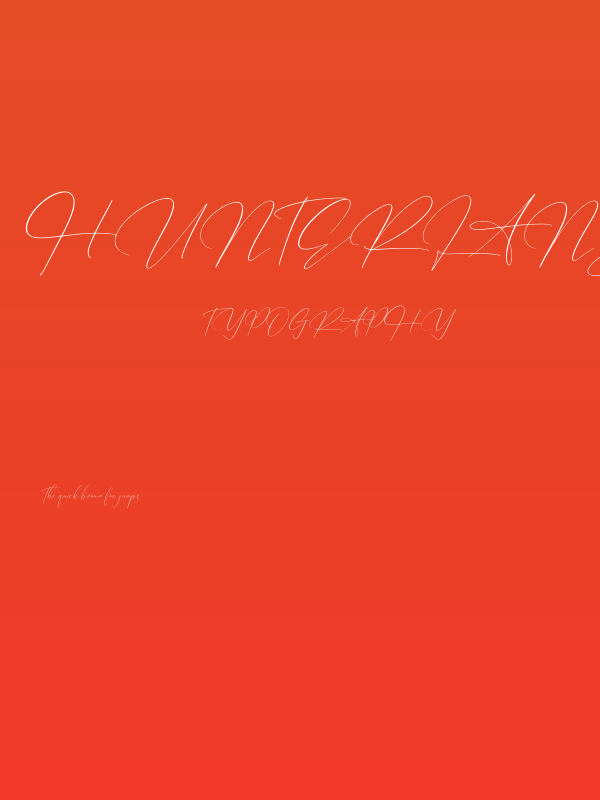 Hunterland Ontime Italic Poster