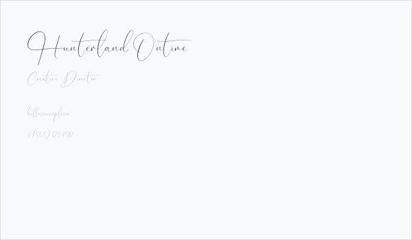 Hunterland Ontime Business Card