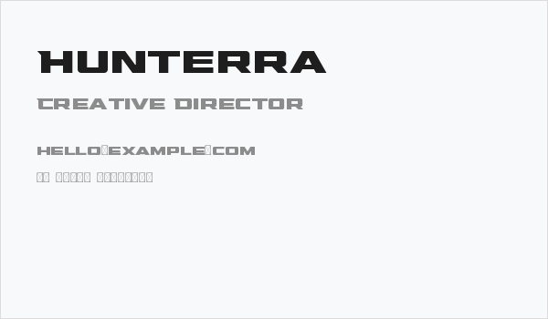 Hunterra Business Card
