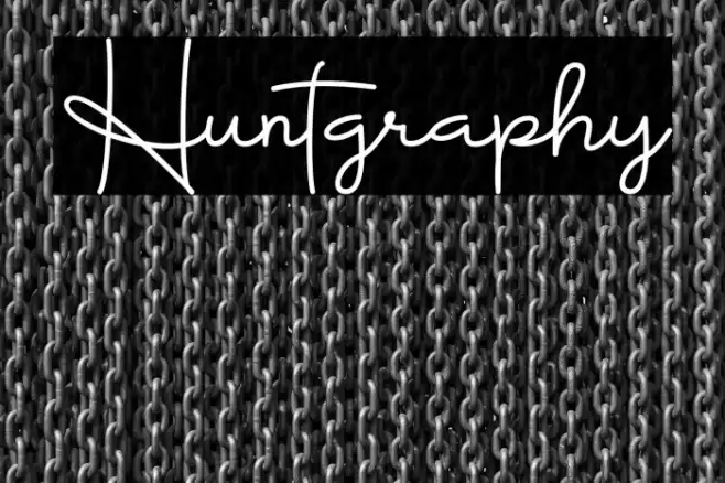 Huntgraphy Font examples