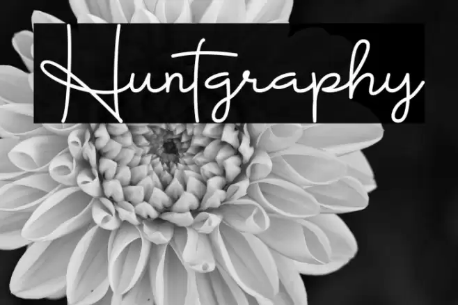Huntgraphy Font examples