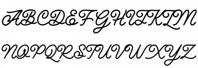 Hunting Script Caratteri MAIUSCOLE