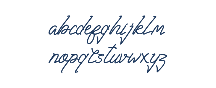 Huntsel Script Lowercase