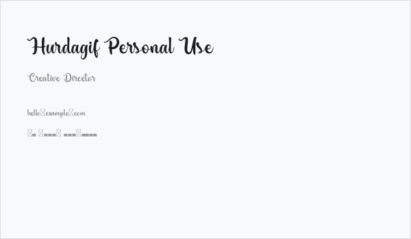 Hurdagif Personal Use Business Card