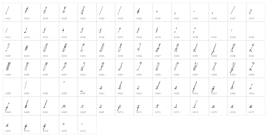 Hurontario-Regular Character Map