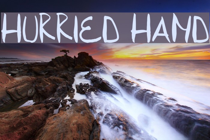 Hurried Hand Шрифта examples