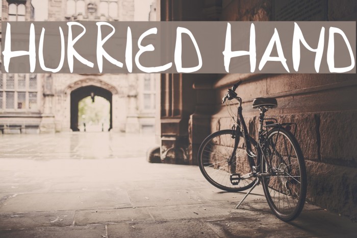 Hurried Hand Шрифта examples