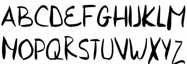 Hurried Hand Font Litere mici