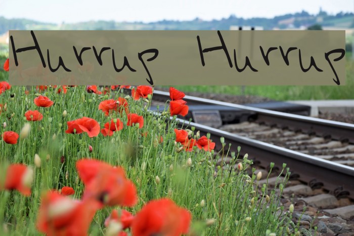 Hurryup Hurryup Font examples