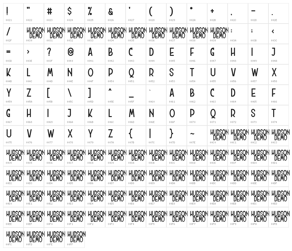 Hurson Character Map
