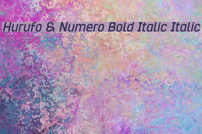 Hurufo & Numero Bold Italic Italic Font examples