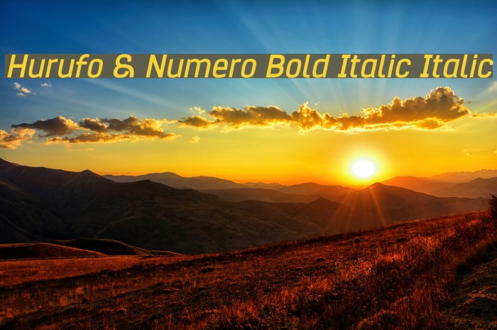 Hurufo & Numero Bold Italic Italic Font examples