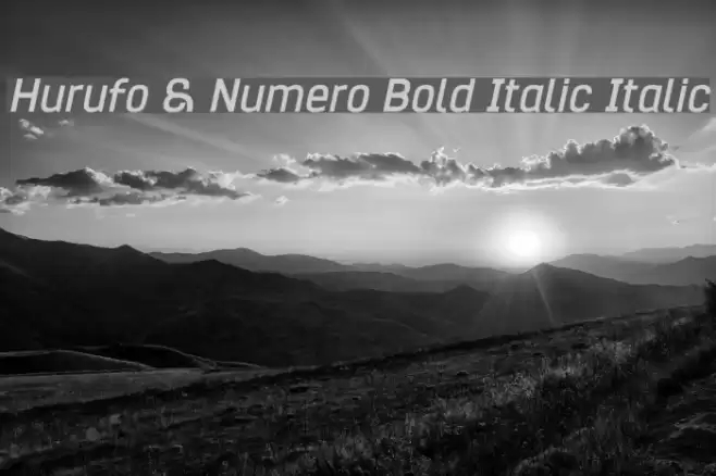 Hurufo & Numero Bold Italic Italic Font examples