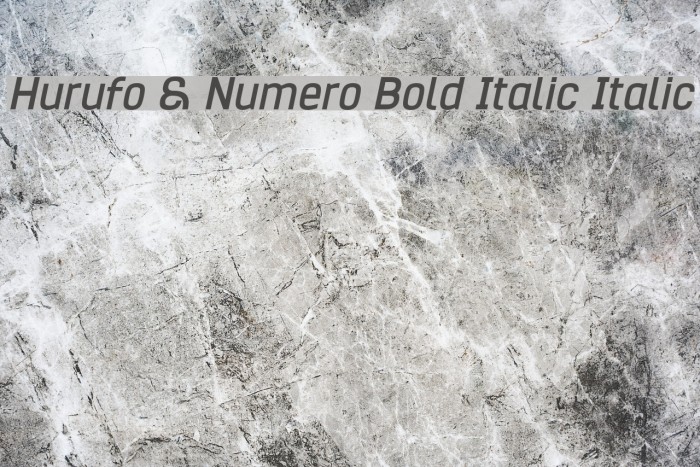 Hurufo & Numero Bold Italic Italic Font examples