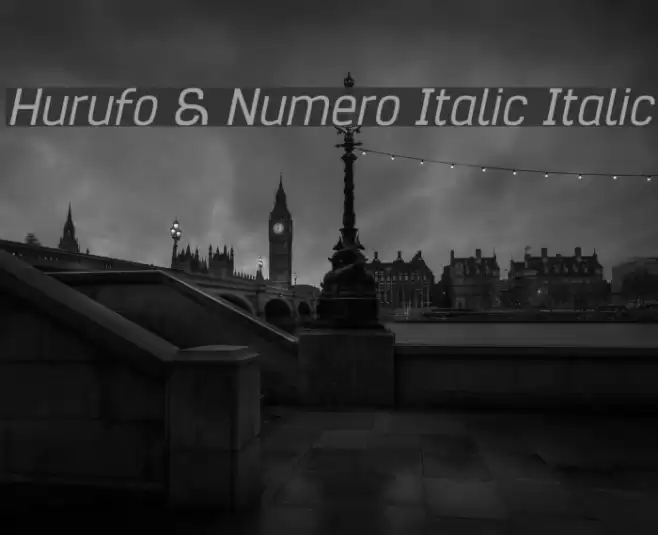 Hurufo & Numero Italic Italic Font examples