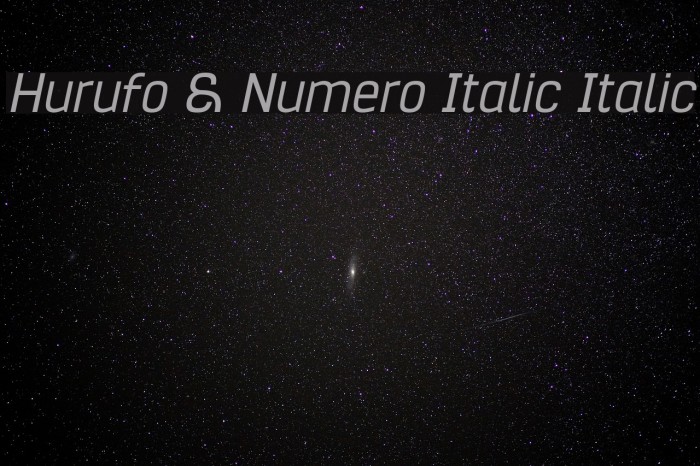 Hurufo & Numero Italic Italic Font examples