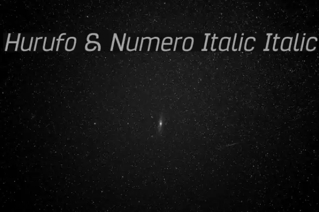Hurufo & Numero Italic Italic Font examples