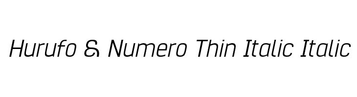 Hurufo & Numero Thin Italic Italic Font