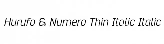 Hurufo & Numero Thin Italic Italic  नि: शुल्क फ़ॉन्ट्स डाउनलोड