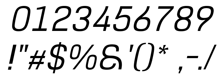 Hurufo & Numero Thin Italic Italic Font OTHER CHARS