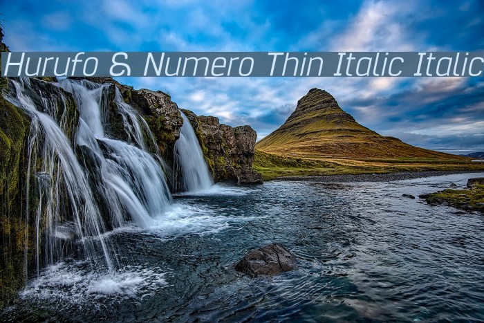 Hurufo & Numero Thin Italic Italic Font examples