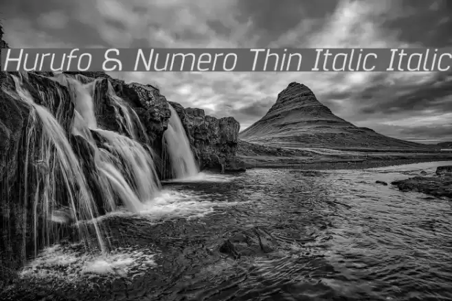 Hurufo & Numero Thin Italic Italic Font examples
