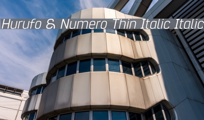 Hurufo & Numero Thin Italic Italic Font examples