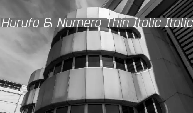 Hurufo & Numero Thin Italic Italic Font examples