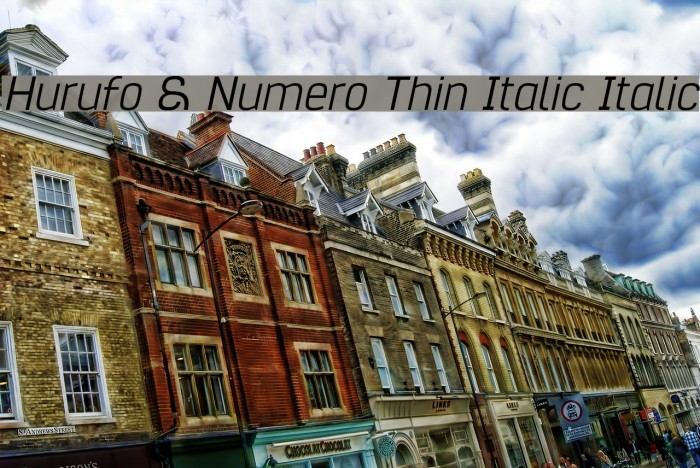 Hurufo & Numero Thin Italic Italic Font examples